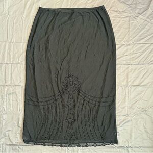 Jessica Black Beaded Mesh Midi Skirt Made in Canada